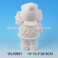 2016 new arrival ceramic snowman figurine,white porcelain snowman figurine